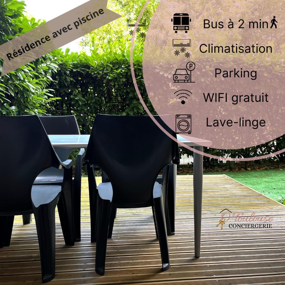 Superbe appartement dans résidence avec piscine Toulouse Exterior foto